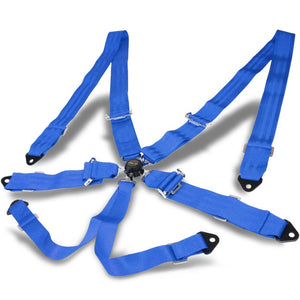 NRG SBH-6PCBL 6-Point Cam Lock Blue Racing Seat Belt Harness Replacement-Seats & Components-BuildFastCar