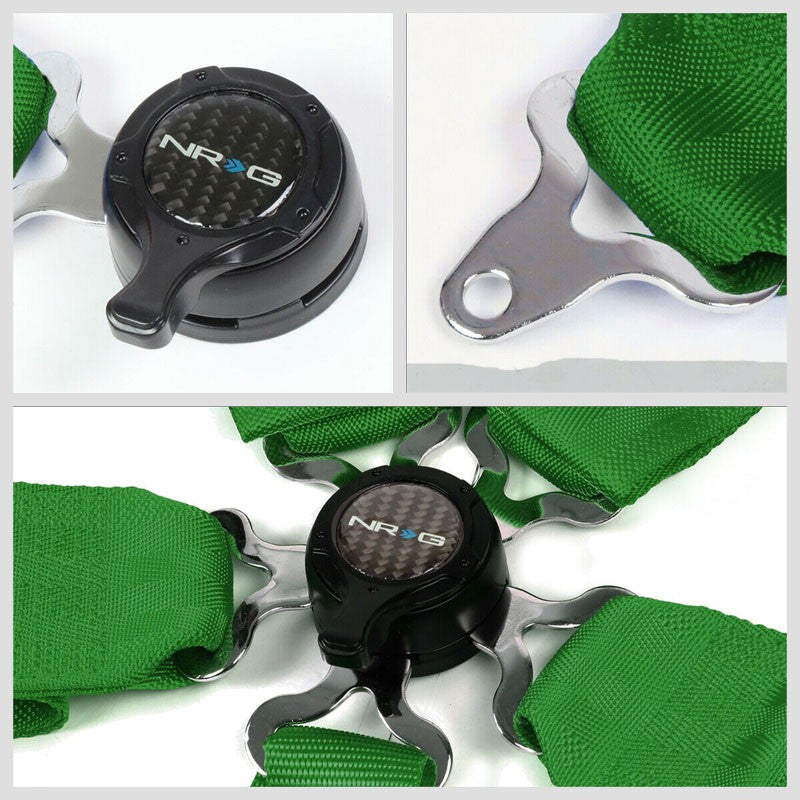 NRG SBH-6PCGN 6-Point Cam Lock Black Racing Seat Belt Harness Replacement-Seats & Components-BuildFastCar