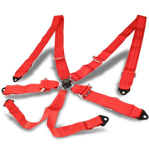 NRG SBH-6PCRD 6-Point Cam Lock Red Racing Seat Belt Harness Replacement-Seats & Components-BuildFastCar