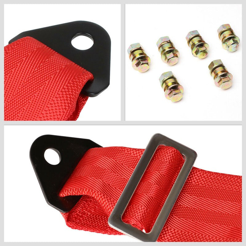 NRG SBH-6PCRD 6-Point Cam Lock Red Racing Seat Belt Harness Replacement-Seats & Components-BuildFastCar