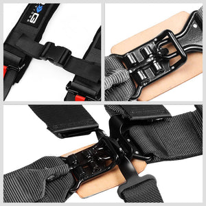 NRG SBH-R5PCBK 5-Point Latch Link Black SFI 16.1 Race Seat Belt Harness Cushion-Seats & Components-BuildFastCar