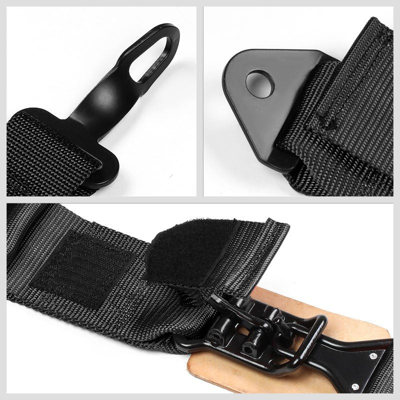 NRG SBH-R5PCBK 5-Point Latch Link Black SFI 16.1 Race Seat Belt Harness Cushion-Seats & Components-BuildFastCar