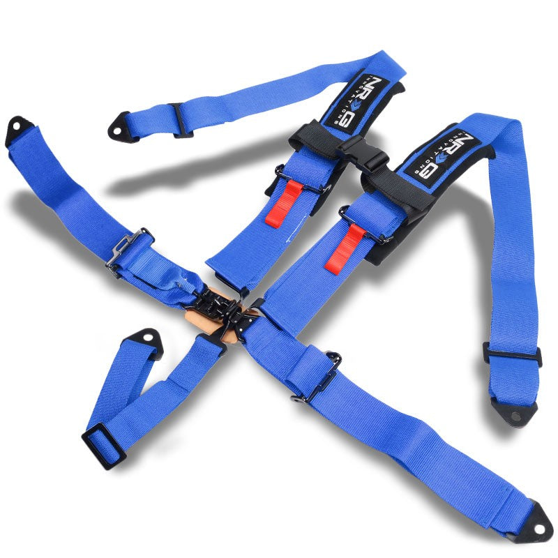 NRG SBH-R5PCBL 5-Point Latch Link Blue SFI 16.1 Race Seat Belt Harness Cushion-Seats & Components-BuildFastCar