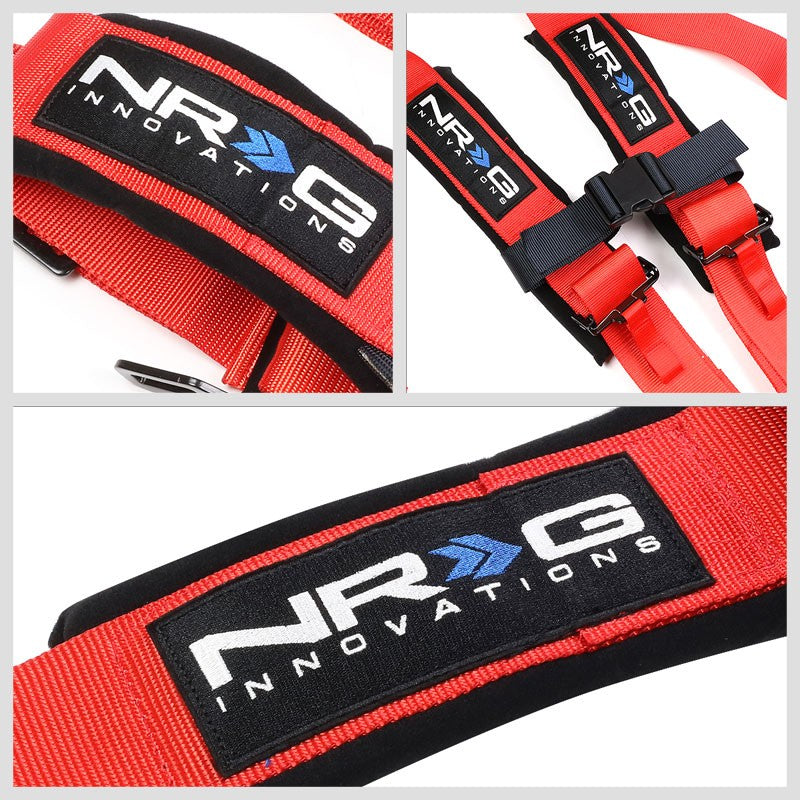 NRG SBH-R5PCRD 5-Point Latch Link Red SFI Approved 16.1 Racing Seat Belt Harness-Seats & Components-BuildFastCar