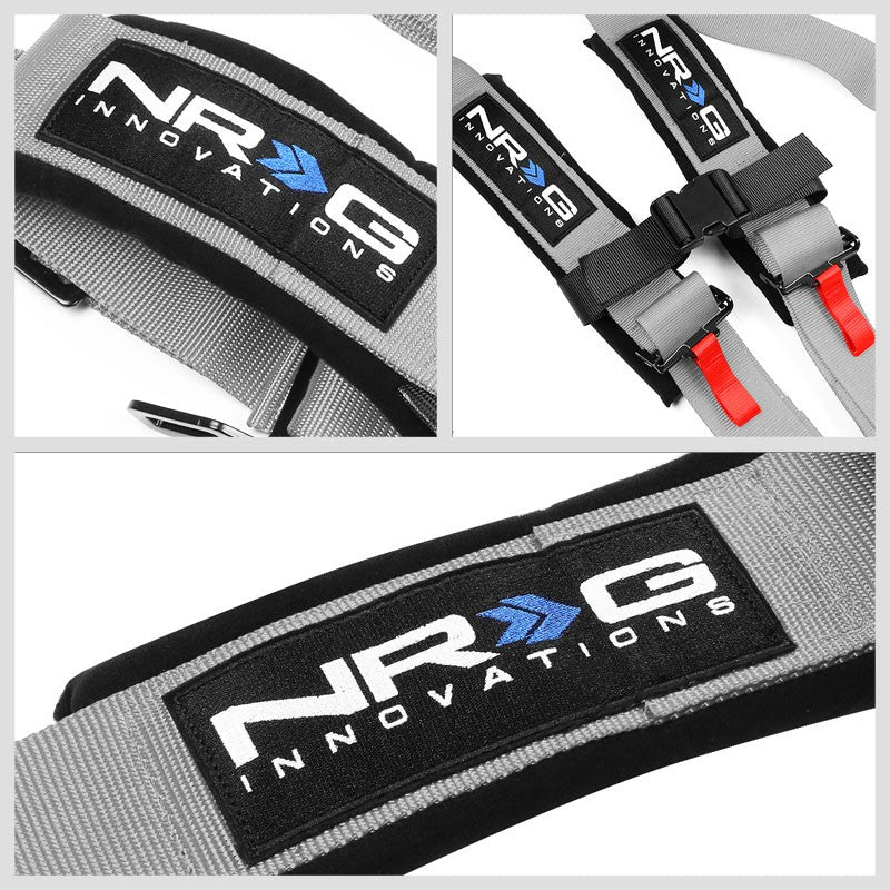 NRG SBH-R5PCSL 5P Latch Link Silver SFI 16.1 Race Seat Belt Harness Cushion-Seats & Components-BuildFastCar