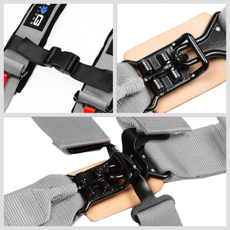 NRG SBH-R5PCSL 5P Latch Link Silver SFI 16.1 Race Seat Belt Harness Cushion-Seats & Components-BuildFastCar