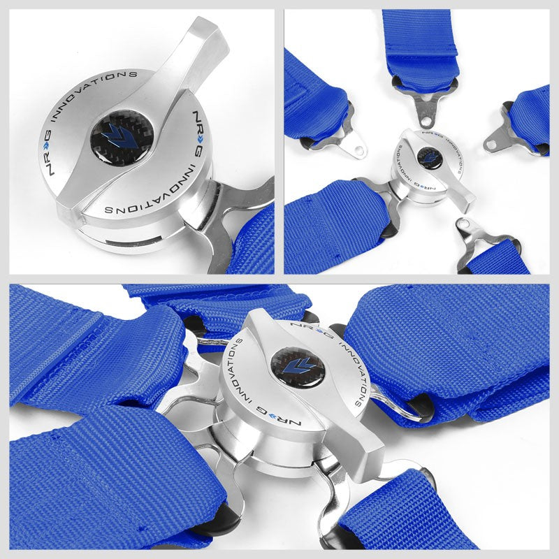 NRG SBH-R6PCBL 5-Point Cam Lock Blue SFI Approved 16.1 Racing Seat Belt Harness-Seats & Components-BuildFastCar