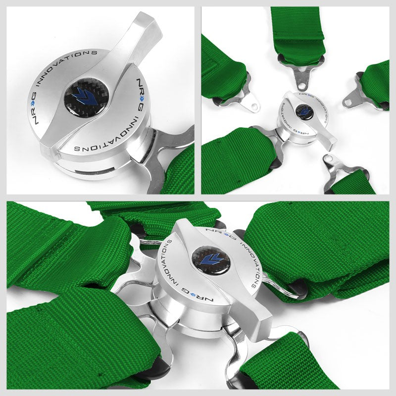 NRG SBH-R6PCGN 5-Point Cam Lock Green SFI Approved 16.1 Racing Seat Belt Harness-Seats & Components-BuildFastCar