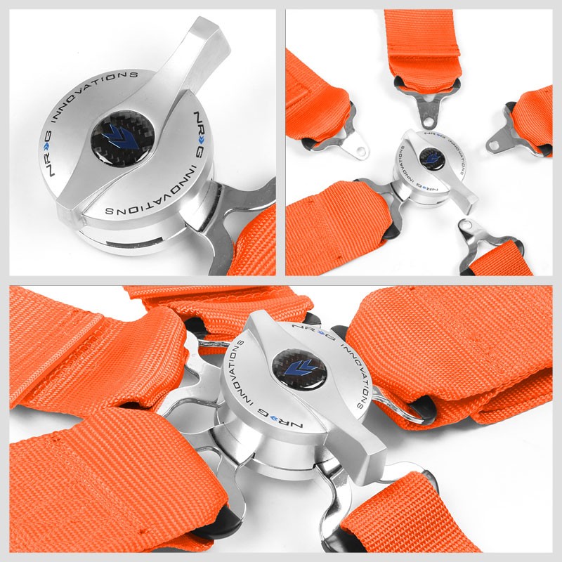 NRG SBH-R6PCOR 5-Point Cam Lock Orange SFI 16.1 Racing Seat Belt Harness-Seats & Components-BuildFastCar