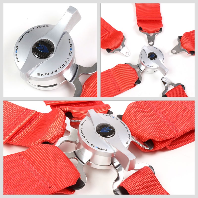 NRG SBH-R6PCRD 5-Point Cam Lock Red SFI Approved 16.1 Racing Seat Belt Harness-Seats & Components-BuildFastCar