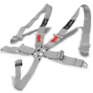 NRG SBH-R6PCSL 5-Point Cam Lock Silver SFI 16.1 Racing Seat Belt Harness-Seats & Components-BuildFastCar