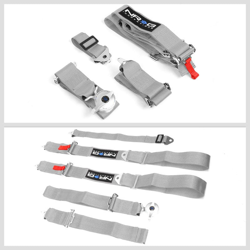 NRG SBH-R6PCSL 5-Point Cam Lock Silver SFI 16.1 Racing Seat Belt Harness-Seats & Components-BuildFastCar