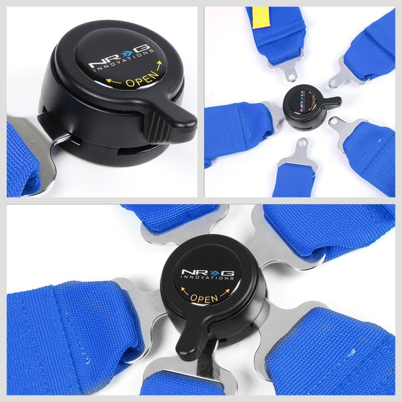 NRG SBH-RS5PCBL 5-Point Cam Lock Blue SFI Approved 16.1 Racing Seat Belt Harness-Seats & Components-BuildFastCar
