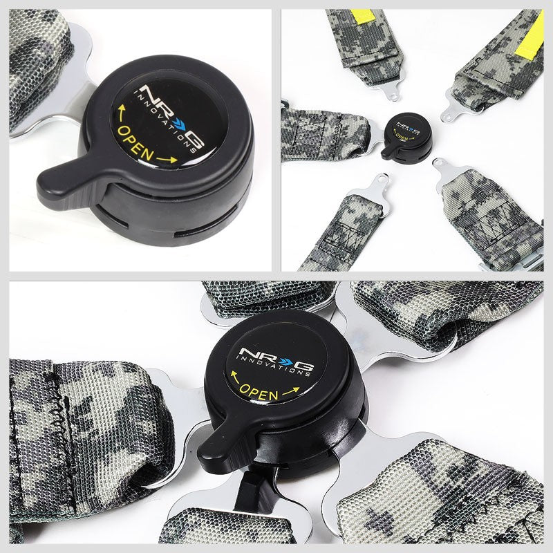 NRG SBH-RS5PCDCAMO-GY 5-Point Cam Lock Digital Camo SFI 16.1 Seat Belt Harness-Seats & Components-BuildFastCar
