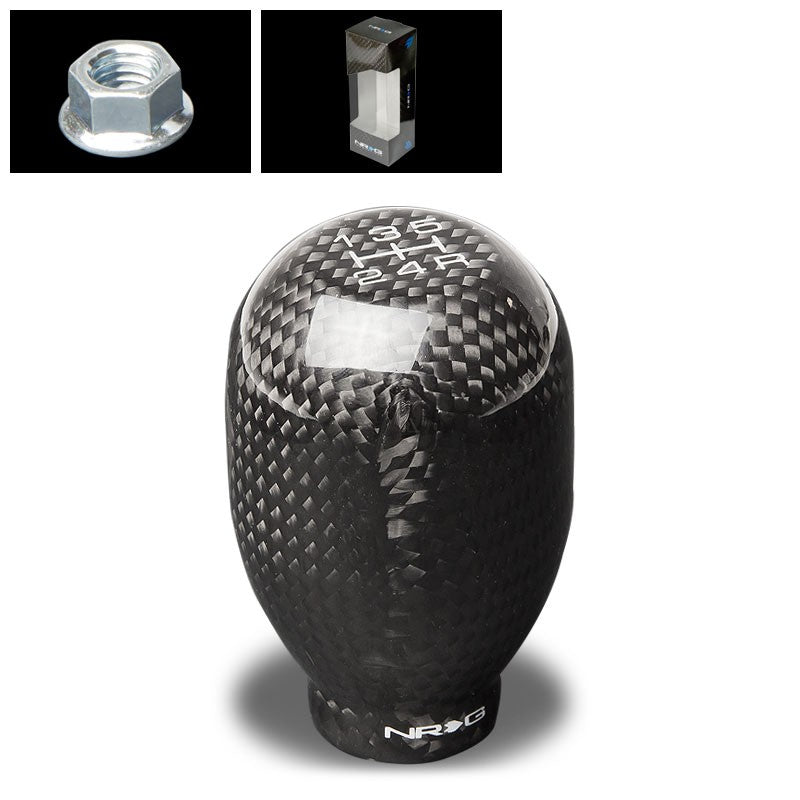 NRG Black Carbon Heavy Weight 5-Speed 10mm x 1.5 SK-100BC-2-W Racing Shift Knob-Shifter Components-BuildFastCar