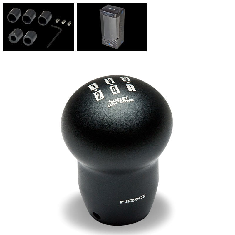 NRG Innovations Black Super Low 5-Speed M8 M10 M12 SK-140BK Racing Shift Knob-Shifter Components-BuildFastCar