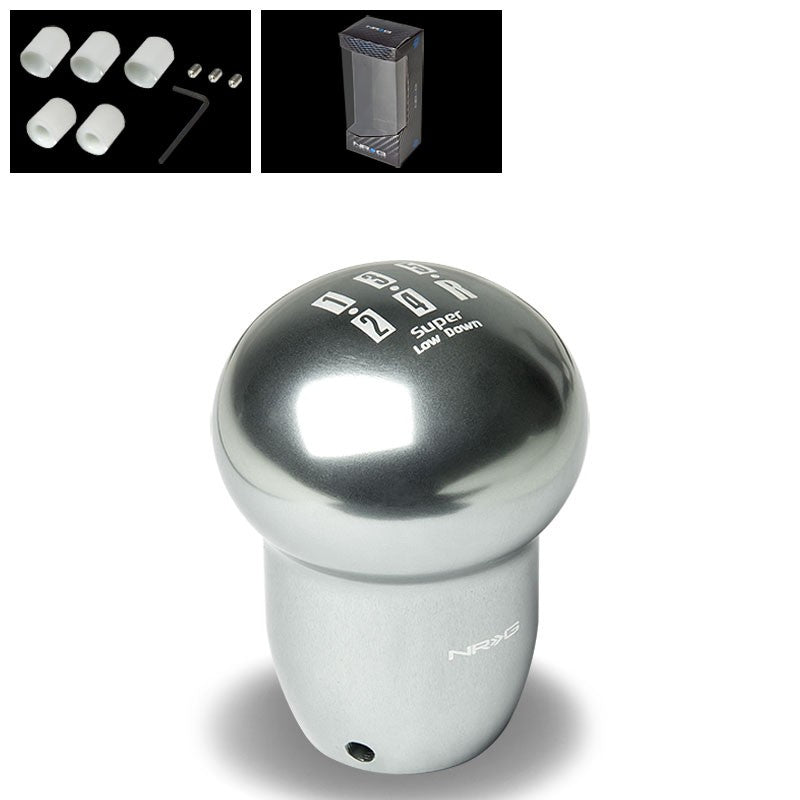 NRG Innovations Silver Super Low 5-Speed M8 M10 M12 SK-140SL Racing Shift Knob-Shifter Components-BuildFastCar