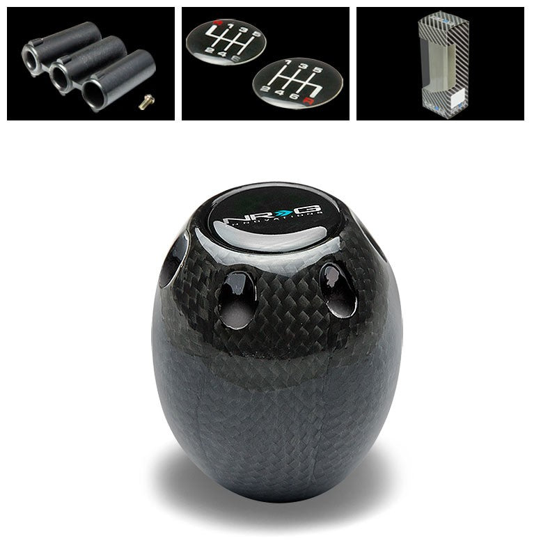NRG Black Carbon Type-M 5/6-Speed Manual M8 M10 M12 SK-150CF Racing Shift Knob-Shifter Components-BuildFastCar
