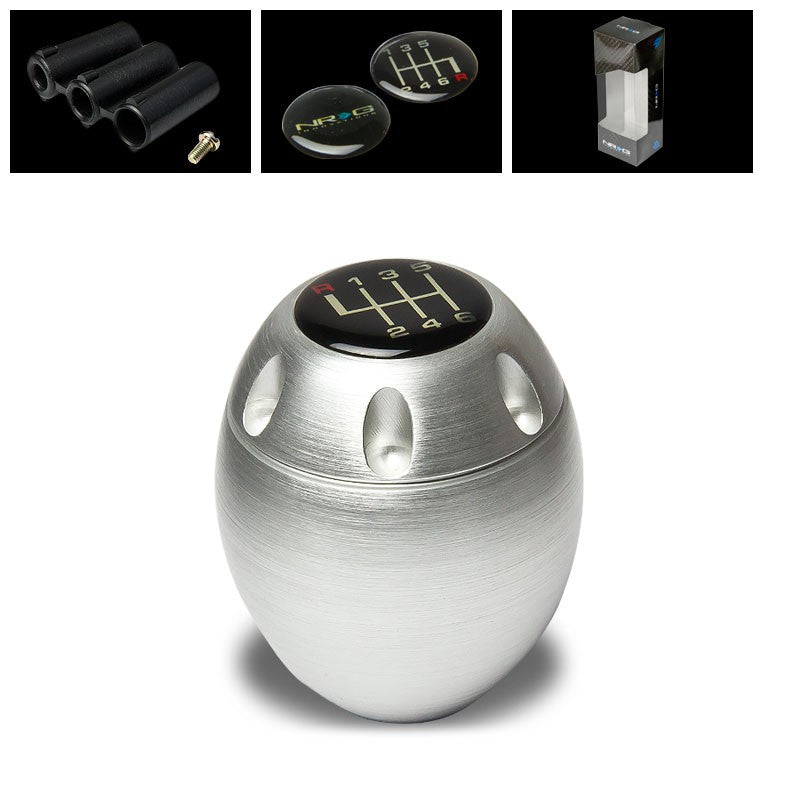 NRG Innovations Silver Type-M 5/6-Speed M8 M10 M12 SK-150SL Racing Shift Knob-Shifter Components-BuildFastCar