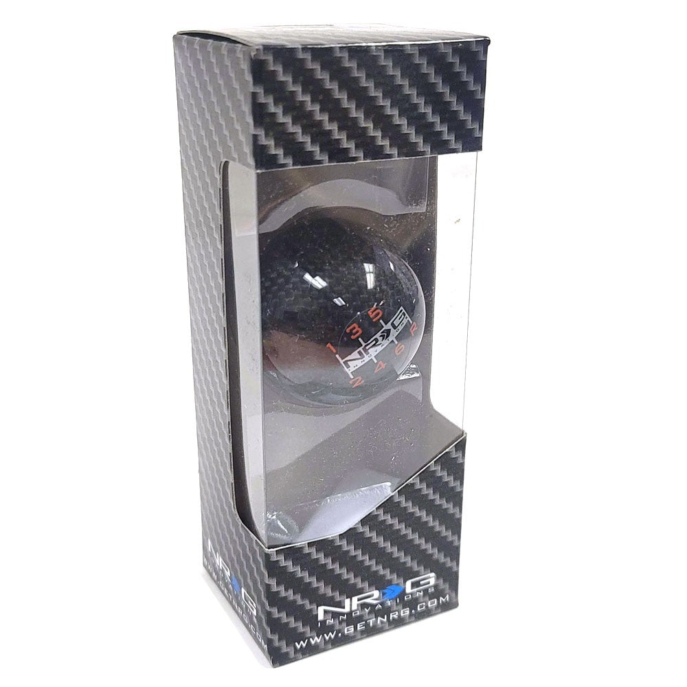 NRG SK-300BC-6-W Black Carbon Fiber/Red 6-Speed Weight Ball Shift Knob M10X1.5