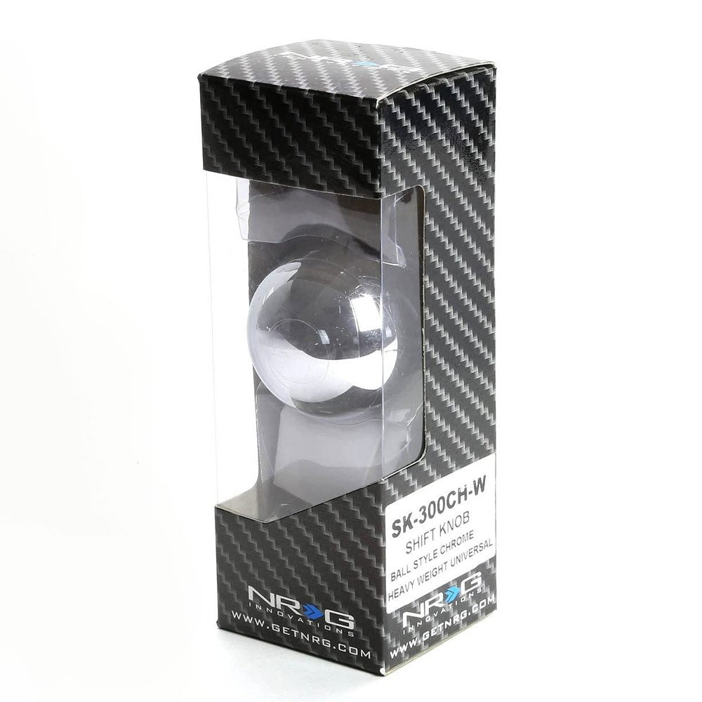 NRG SK-300CH-W Chrome Silver Clear Pattern Ball Style Shift Knob+Insert Adapter
