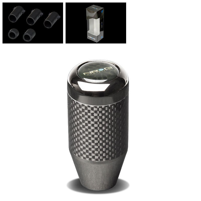 NRG Black Carbon Fatboy 5/6-Speed Manual M8 M10 M12 SK-400BC Racing Shift Knob-Shifter Components-BuildFastCar