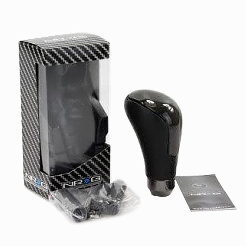 NRG Universal SK-C1000 Carbon fiber/Leather White/Black Evo Style Shift Knob