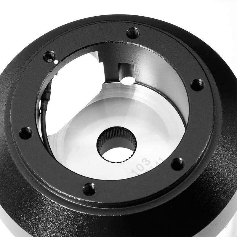 NRG SRK-103H Short Steering Wheel Hub Adapter Black For 02-07 Subaru Impreza-Interior-BuildFastCar