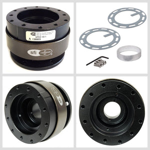 NRG Black Body/Titanium Ring GEN 2.0 Steering Wheel Quick Release Adapter 6-Hole-Interior-BuildFastCar