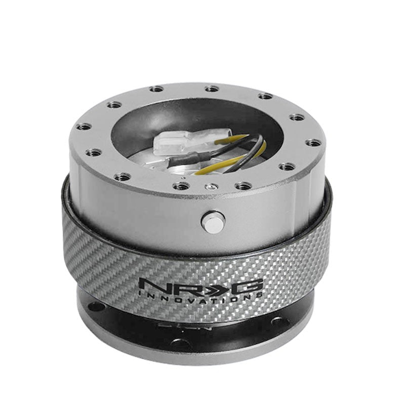 NRG Silver Body/Silver Carbon Fiber Ring GEN 2 Wheel Quick Release Adapter 6Hole-Interior-BuildFastCar