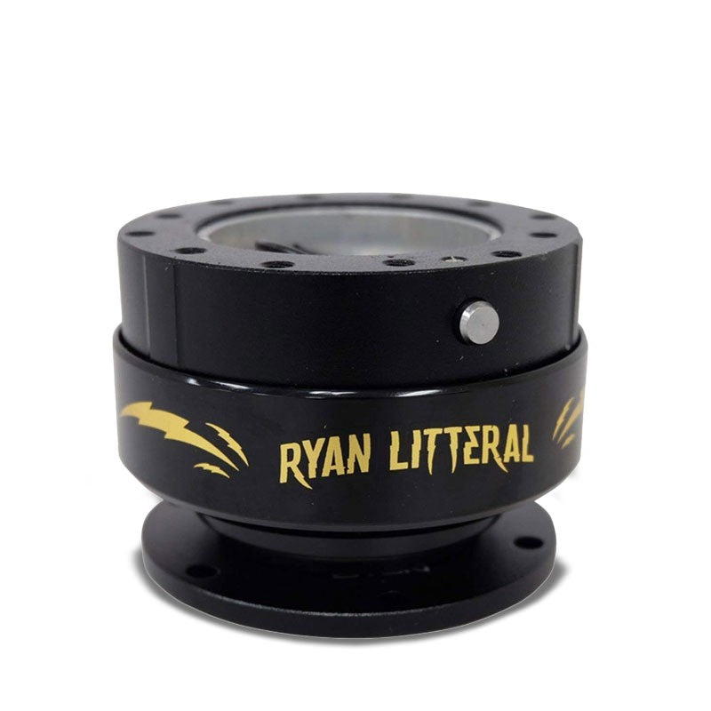 NRG Black Body/Ring Ryan Litteral Logo GEN 2.0 Wheel Quick Release Adapter 6Hole-Interior-BuildFastCar