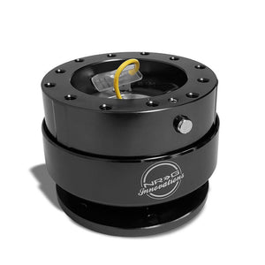 NRG Black GEN 2.0 Race 2-Way 6-Hole Steering Wheel Quick Release Adapter-Interior-BuildFastCar