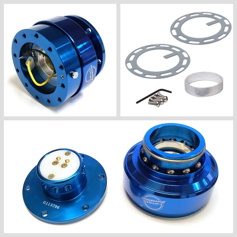 NRG Blue GEN 2.0 Race Steering Wheel Quick Release Adapter 6-Hole Design-Interior-BuildFastCar