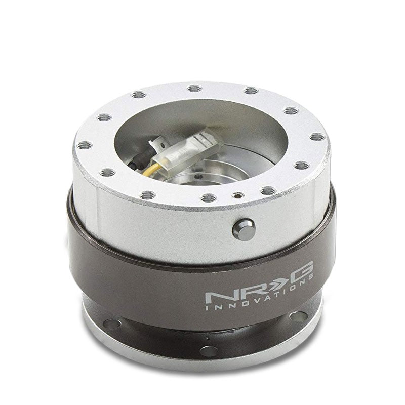 NRG Silver Body/Silver Carbon Ring GEN 2.0 Steering Wheel Quick Release Adapter-Interior-BuildFastCar