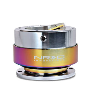 NRG Shine Silver Body/Neo Chrome Ring GEN 2 Steering Wheel Quick Release Adapter-Interior-BuildFastCar