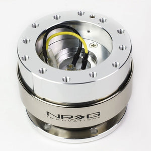 NRG Silver GEN 2.0 Race Steering Wheel Quick Release Adapter 6-Hole Design-Interior-BuildFastCar