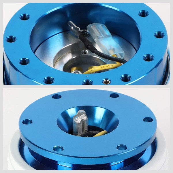 NRG Blue Body/Neo Chrome Ring Gen 2.1 Steering Wheel Quick Release Adapter-Interior-BuildFastCar
