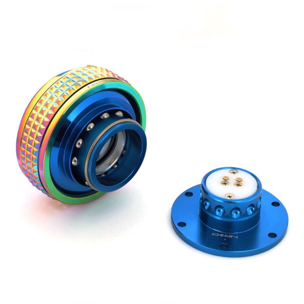 NRG Blue Body/Black Ring Gen 2.1 Steering Wheel Quick Release Adapter 6-Hole-Interior-BuildFastCar