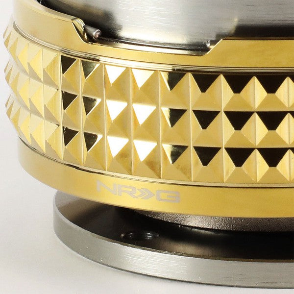 NRG Gunmetal Body/Chrome Gold Ring Gen 2.1 Steering Wheel Quick Release Adapter-Interior-BuildFastCar