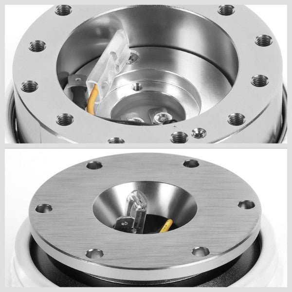 NRG Gunmetal Body/Glow Ring Gen 2.1 Steering Wheel Quick Release Adapter 6-Hole-Interior-BuildFastCar