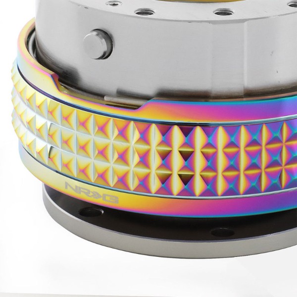 NRG Gunmetal Body/Neo Chrome Ring Gen 2.1 Steering Wheel Quick Release Adapter-Interior-BuildFastCar