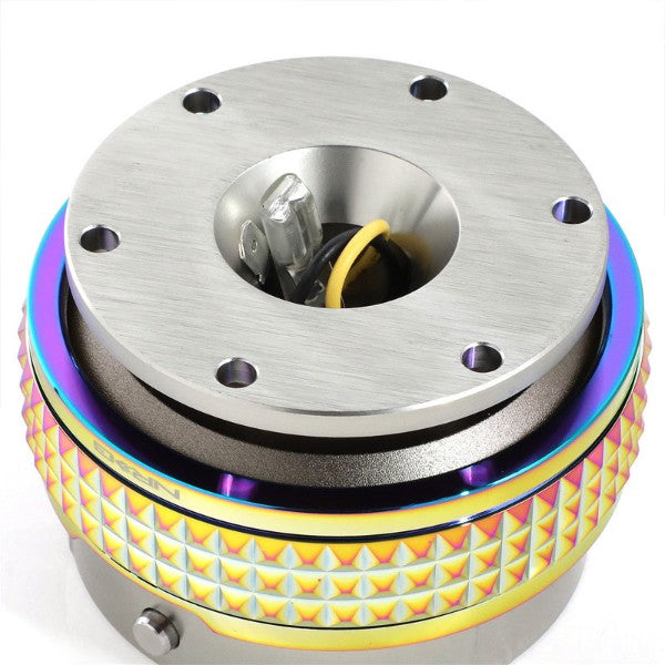 NRG Gunmetal Body/Neo Chrome Ring Gen 2.1 Steering Wheel Quick Release Adapter-Interior-BuildFastCar