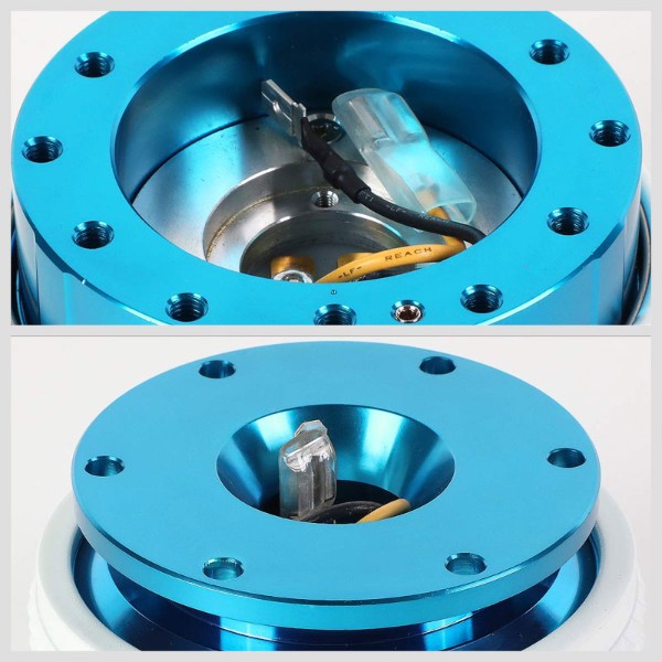 NRG Light Blue Body/Glow Ring Gen 2.1 Steering Wheel Quick Release Adapter 6-Hole-Interior-BuildFastCar