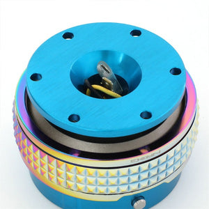 NRG Light Blue Body/Neo Chrome Ring Gen 2.1 Steering Wheel Quick Release Adapter-Interior-BuildFastCar