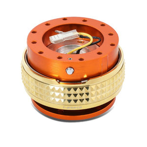 NRG Orange Body/Chrome Gold Ring Gen 2.1 Steering Wheel Quick Release Adapter-Interior-BuildFastCar