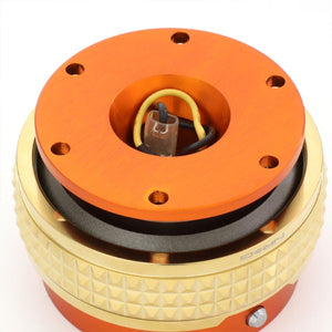 NRG Orange Body/Chrome Gold Ring Gen 2.1 Steering Wheel Quick Release Adapter-Interior-BuildFastCar