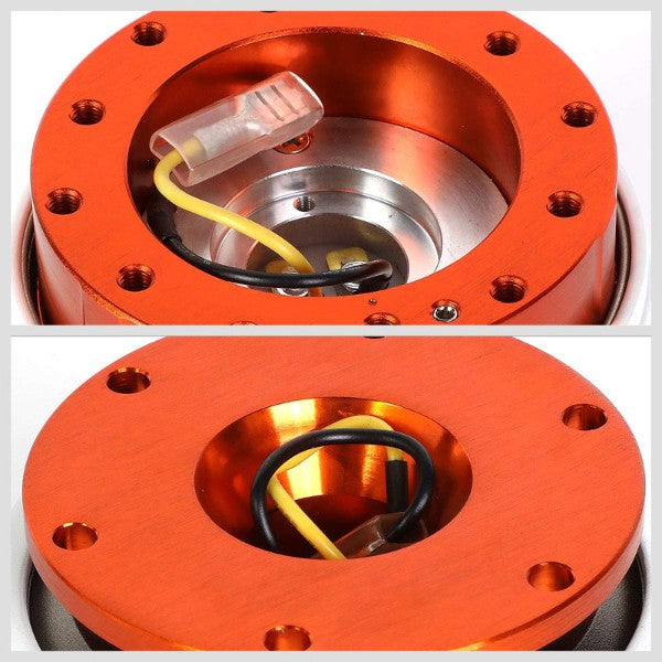 NRG Orange Body/Glow Ring Gen 2.1 Steering Wheel Quick Release Adapter 6-Hole-Interior-BuildFastCar