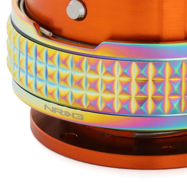 NRG Orange Body/Neo Chrome Ring Gen 2.1 Steering Wheel Quick Release Adapter-Interior-BuildFastCar
