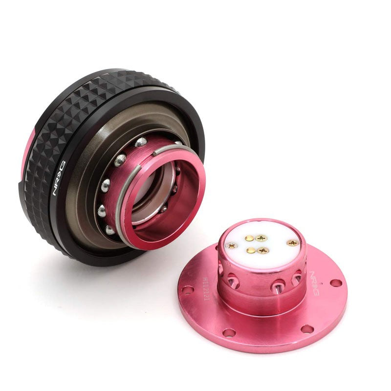 NRG SRK-210PK-BK Gen 2.1 Race Steering Wheel Quick Release Adapter Pink/Black-Steering Wheels & Accessories-BuildFastCar-BFC-NRG-SRK-210PK-BK