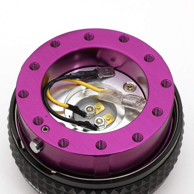 NRG SRK-210PP-BK Gen 2.1 Race Steering Wheel Quick Release Adapter Purple/Black-Steering Wheels & Accessories-BuildFastCar-BFC-NRG-SRK-210PP-BK